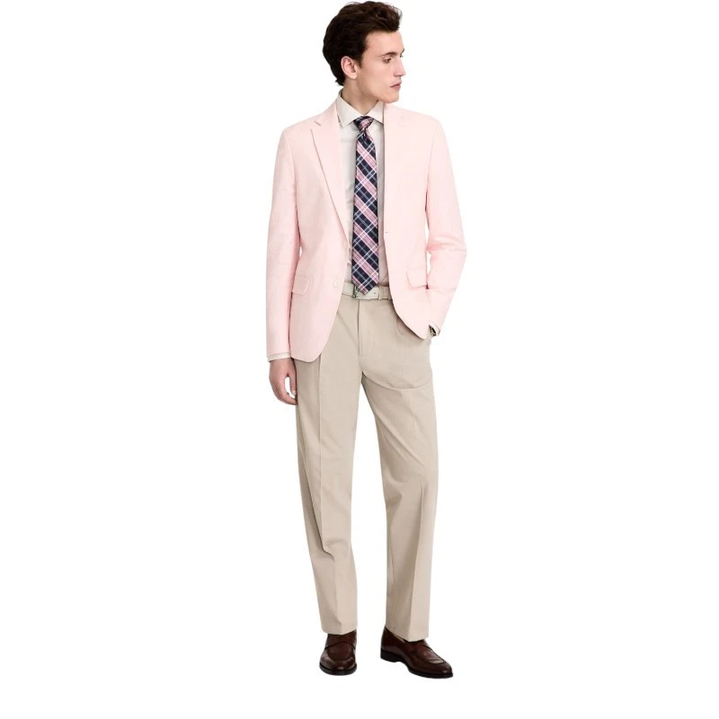 Tommy Hilfiger Mens Modern fit Sport Coat Blazer 38 R Pink Solid Linen