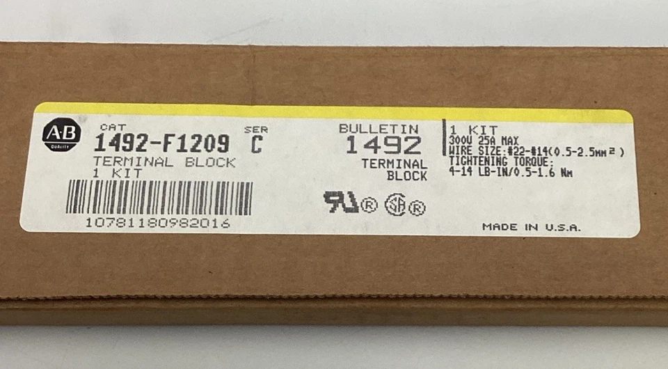 Allen Bradley 1492-F1209 Ser. C Terminal Block Kit 300V, 25-Amp Max - Image 3 of 4