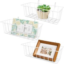 3PCS Wire Baskets,Metal Wire Storage Basket,Wall Hanging Bin  Display Basket