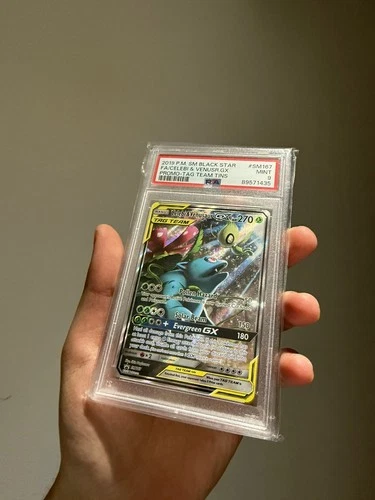 📈PSA 9 CELEBI VENUSAUR GX SM167 | Tag Team Promo Full Art Graded Pokemon Card