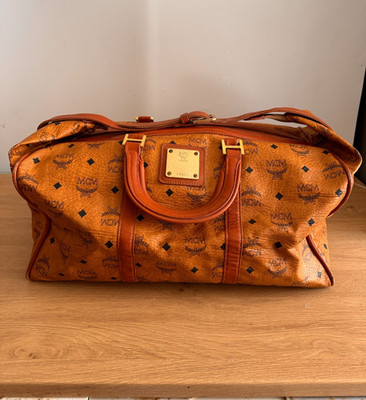 MCM Reisetasche Travel Bag Cognac  Original Visetos Vintage Weekender #00476
