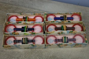 Lot of 6 E-Z Products 1930s Baby Teething Toy Plastic Bakelite Catalin Teethers