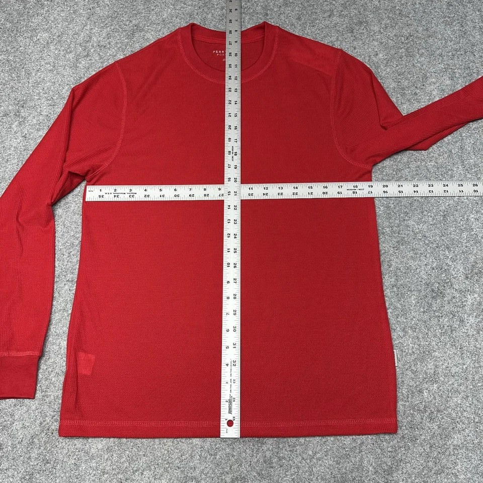 Camiseta para dormir PERRY ELLIS Portfolio roja talla mediana suave manga larga Foto 2 de 4