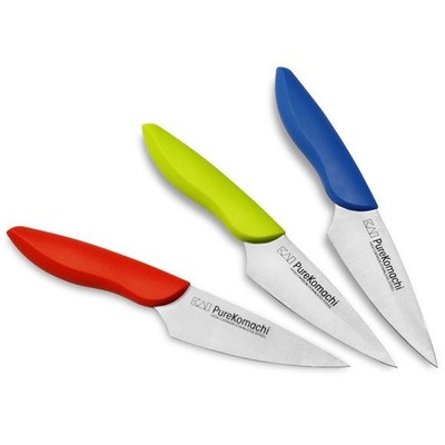 New* Kai/Shun Pure Komachi Paring Knife Set Red Green Blue 3 1/2 Kershaw Steak