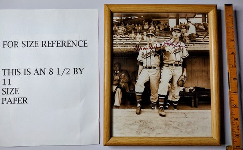 WARREN SPAHN JOHNNY SAIN Atlanta Braves Signed Photo 11x9 Baseball Man Cave Art - Picture 3 of 5