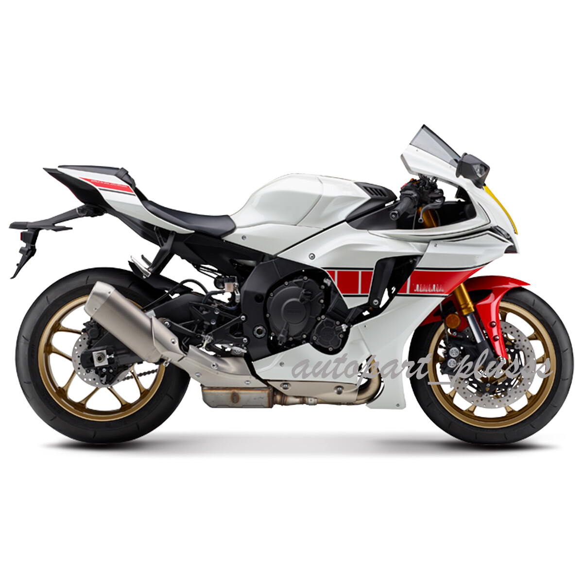 White Red Painted Fairing Kit Fit For Yamaha YZF R1 R1M 2020-2024