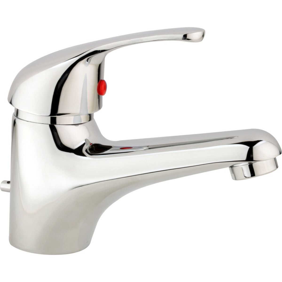 Mitigeur de lavabo bas chromé Classic avec vidage inclus pour salle de bain