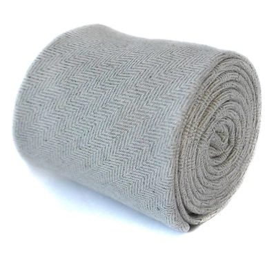 Frederick Thomas Herren Krawatte Designer Tweedwolle - Weiß - Schlicht