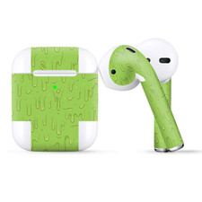 Skins Wraps compatible for Apple Airpods Dripping Cartoon Slime Green