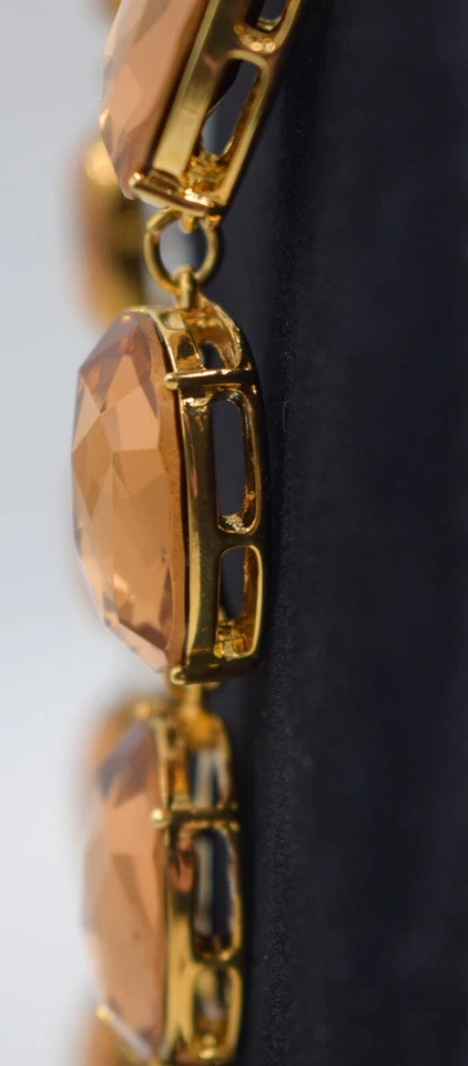 Increíble Collar Nolan Miller Grande Estrás Naranja Ámbar Foto 4 de 4