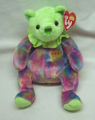 TY Beanie Babies Birthday Collection COLORFUL AUGUST BEAR 7