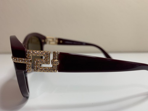 Versace Mod 4283 Sunglasses Bordeaux Brown Cat-Eye Oversize 57-17-140 Italy - Picture 5 of 16