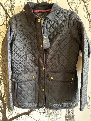 JOULES Newdale Marine Navy Quilted Womans Coat Jacket Size 8 NWT