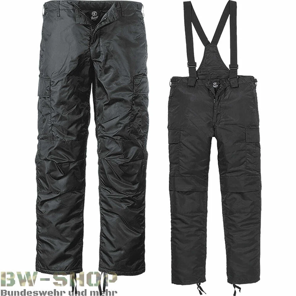 BRANDIT THERMOHOSE GEFÜTTERT SCHWARZ OUTDOOR WINTER HOSE SKIHOSE ARMY MA1 THERMO