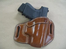 FN FNS .40 Compact OWB Leather 2 Slot Molded Pancake Belt Holster CCW TAN RH