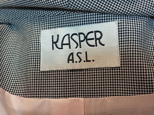 Vintage Kasper Skirt Suit Set Houndstooth Womens Small Timeless Professional - Picture 4 of 10
