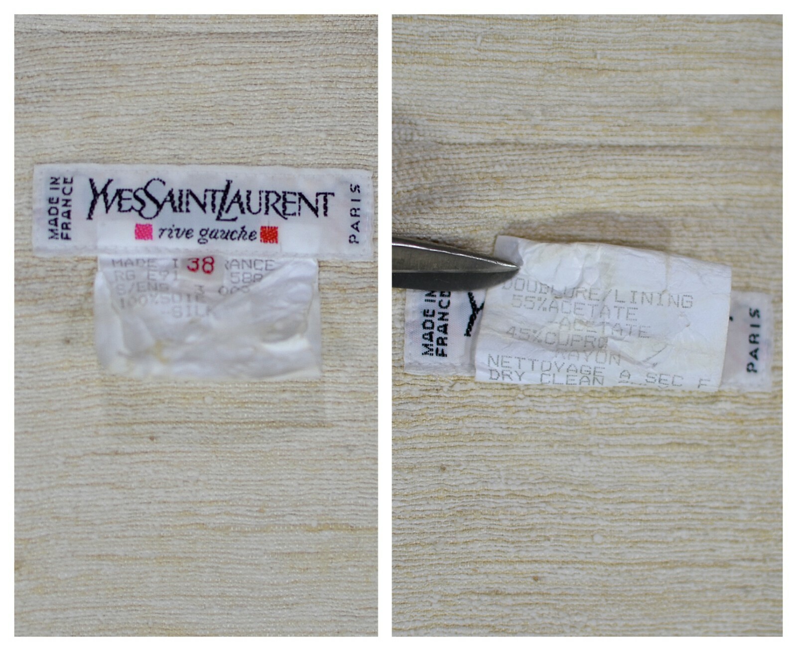 Giacca di seta beige YVES SAINT LAURENT taglia XXXL oversize