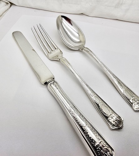 ANTIQUE TIFFANY WINTHROP 3 PC. STERLING SILVER LUNCHEON SIZE FLATWARE SET,RUTH - Picture 2 of 8