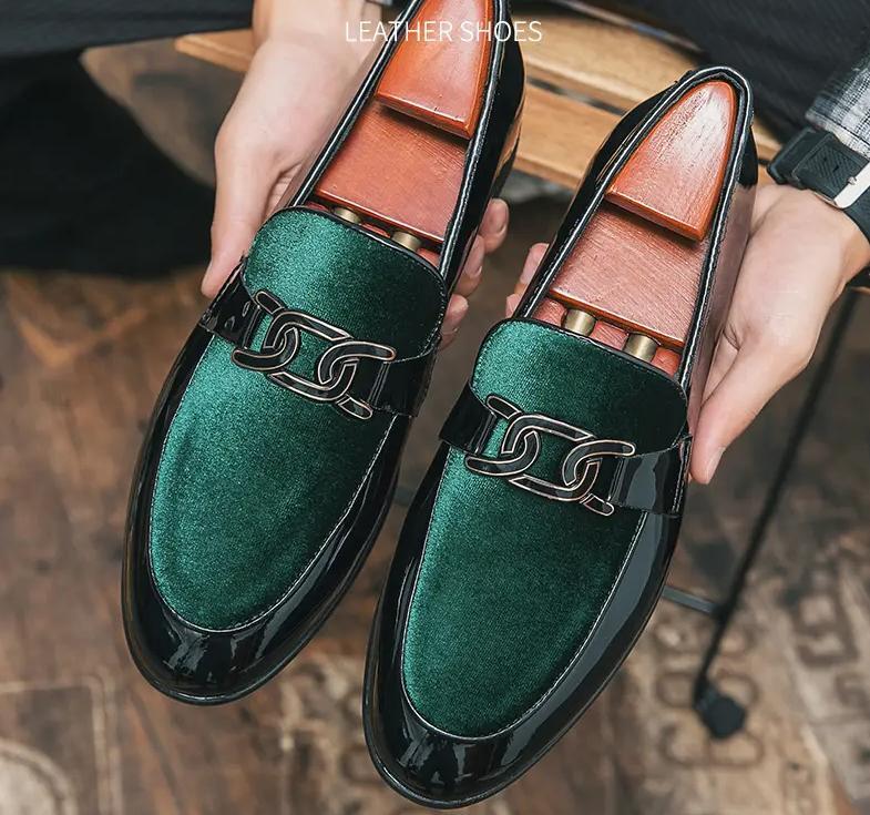 SAOLA Scarpe eleganti da uomo slip on velluto pelle punta rotonda Oxford stile britannico stringate