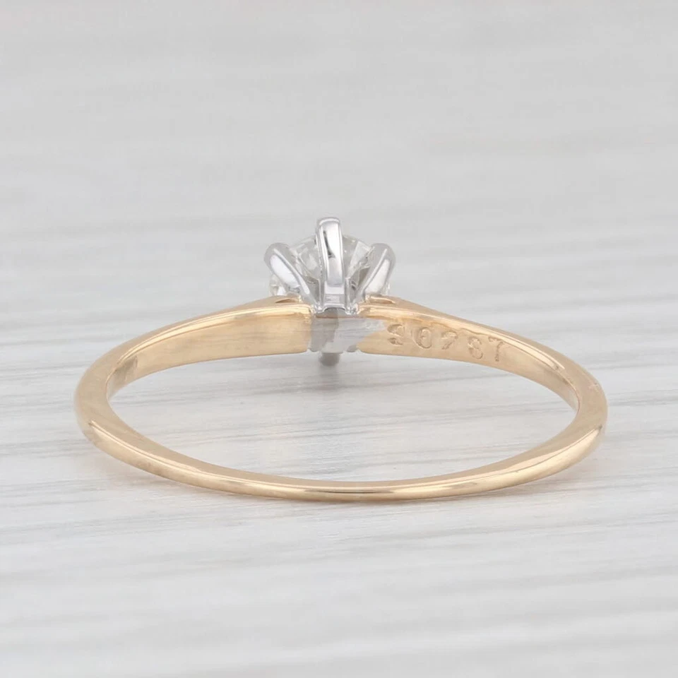 Jabel 0.37ct Round Diamond Solitaire Engagement Ring 14k Gold Size 7.25 - Image 4 of 4