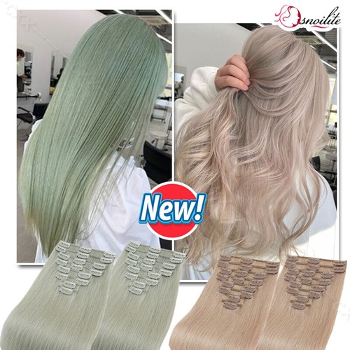 100G Dick Echthaar Clip In Haar Extensions Haarverlängerung 8 Tressen Ombre Weft - Bild 17 von 62