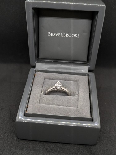 Unique Beaverbrooks 4 Stone Diamond Engagement Ring - 18CT White Gold - 0.35 CT - Picture 6 of 24