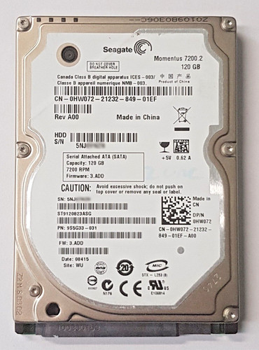 120 GB SATA Seagate Momentus 7200.2 ST9120823ASG 8MB HDD 2.5" interne Festplatte