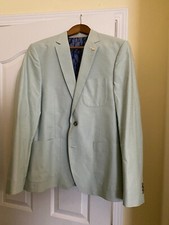 Men's Burtons Menswear London Light Green Skinny Fit Blazer Jacket - 40 Reg  