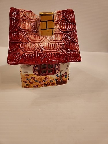 Heather Goldminc Blue Sky Clayworks Red Roof WELCOME Small Candle Cottage 2020 - Picture 4 of 6