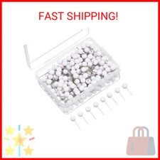 Map Tacks Push Pins Small Size 300 Packs White, 1/5 Inch