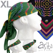Asita Hand Tie Dye XL Bandana Festivals Head Scarf 100 Cotton Goa Psy