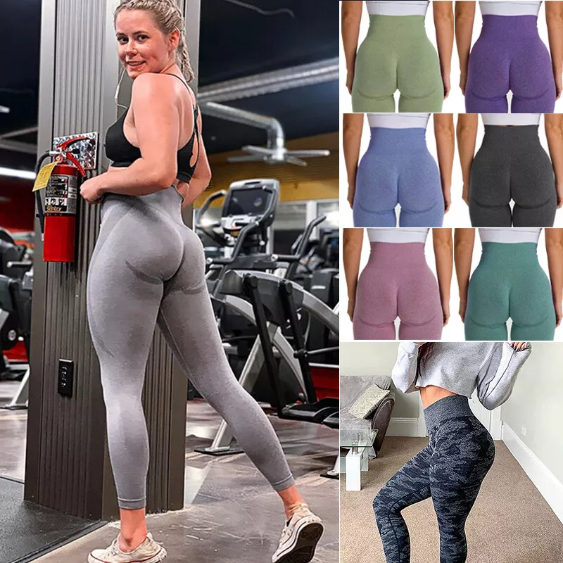 Women Push Up Leggings Yoga Pants Anti Cellulite Sports High Waist Trousers  Hips