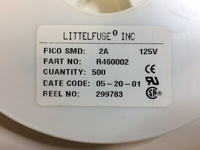 R460002 LITTLEFUSE FUSE 2A 125V SMD 20 PIECES