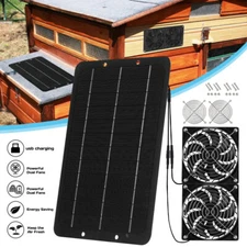 10W Solar Powered Fan Powerful Waterproof Dual Exhaust Fan Kit for Chicken Coops