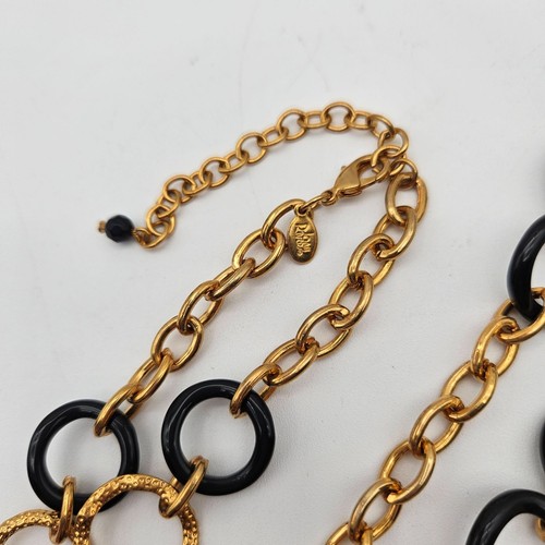 Joan Rivers Chunky Chain Gold Tone & Black Long Necklace - Picture 4 of 4