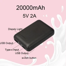 Power Bank 20000mAh 5V 2A Battery Pack Dual USB Output Charger for Phone Pad etc
