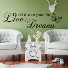 Removable Home Decor Quote Wall Sticker Bathroom Bedroom Vinyl Decal Kitchen