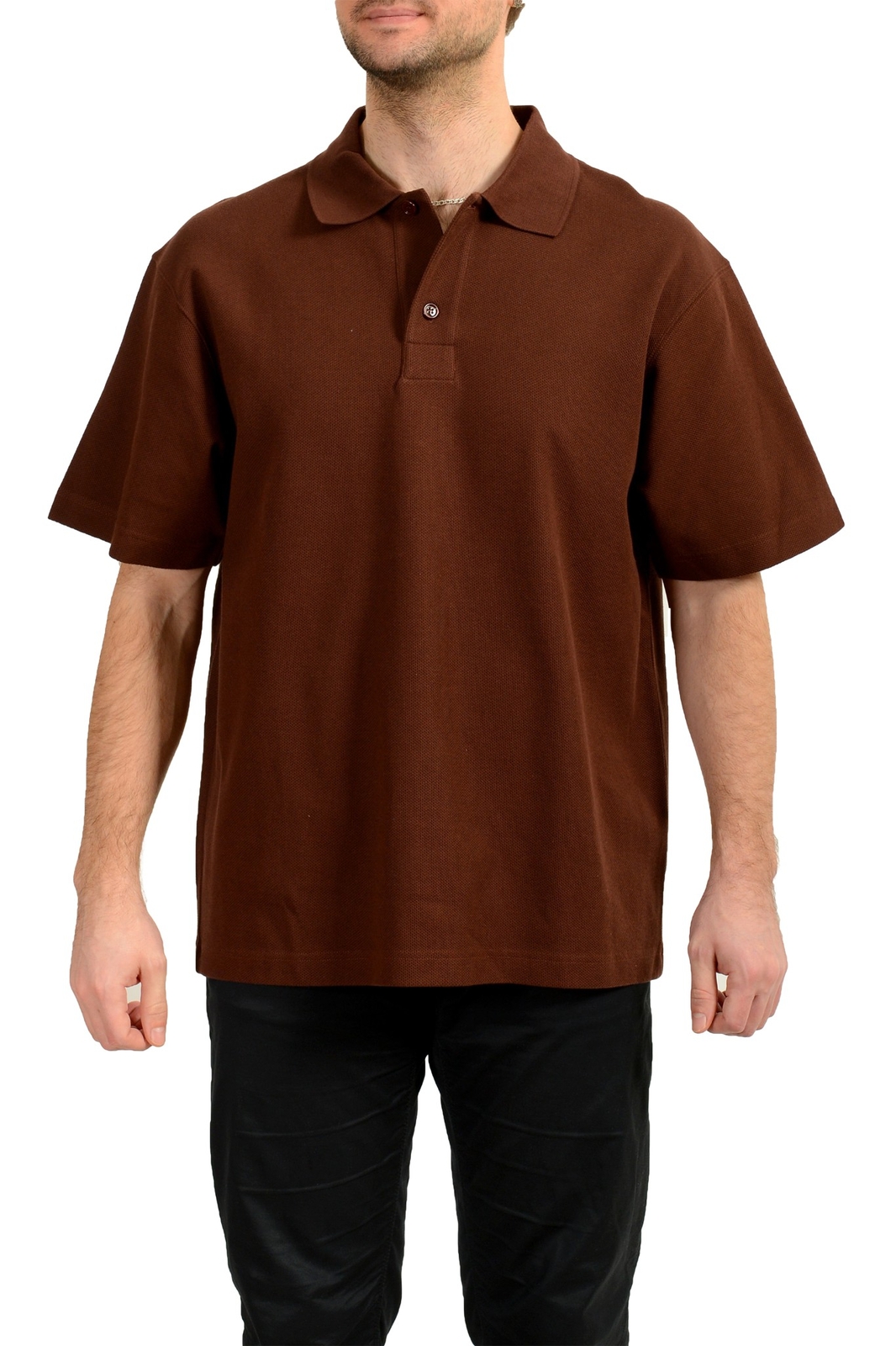 Мужская темно-коричневая рубашка поло Burberry с коротким рукавом US XL IT 54 36690₽