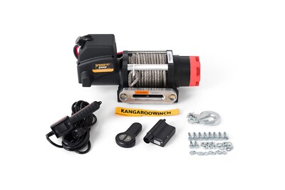 Elektrische Seilwinde PowerWinch 6000lbs ATV 12V 2722kg Anhänger Kunststoffseil
