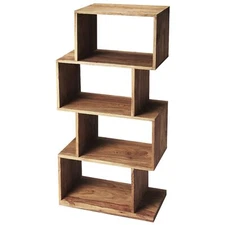 48 Sheesham Vertical Standard Bookcase Back Open