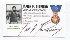 James Fleming Signed Business Card Autographed Veteran Medal OF Honor MOH