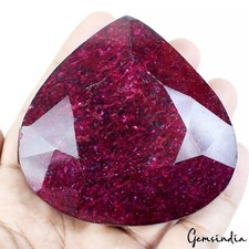 1920 Ct Natural Huge Red Ruby Earth-Mined Pear Cut Loose Gemstone 78x80x39mm