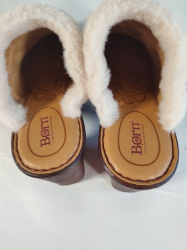 Zuecos Born para mujer talla 11M Hope marrón cuero completo teñido real sin cordones - Imagen 6 de 16