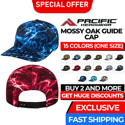 Pacific Headwear P680 100% Polyester One Size Mossy Oak Guide Snapback Cap
