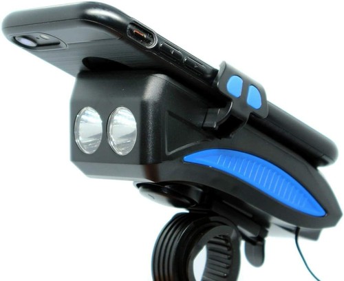 Multifunction LED Bike Headlight, Phone Holder, 4000mAh USB Power Bank & Horn - Picture 5 of 18