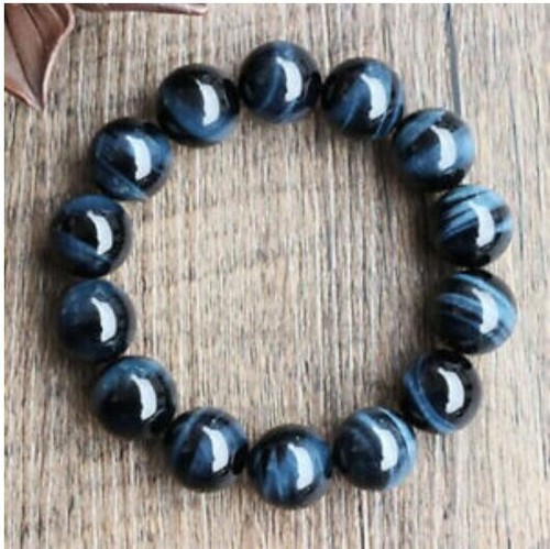 Natural Hawk Tiger Eye Gemstone Round Beads Women Men Best Bracelet 8-14mm AAAA - Picture 5 of 7