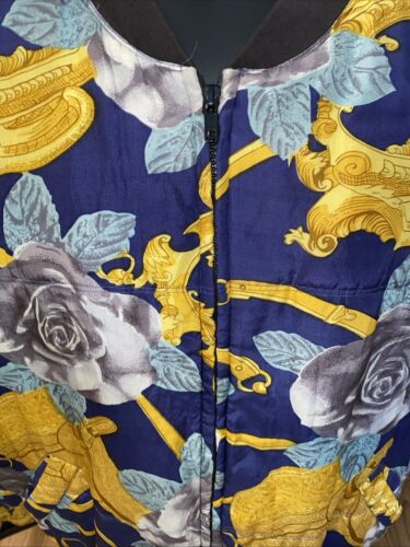 Vintage Jacket Options Melrose 100% Silk Full Zip Size Large Colorful Abstract - Picture 3 of 6