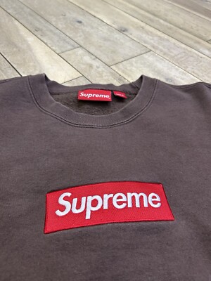 Size M- Supreme Box Logo Brown Crewneck FW22 | eBay