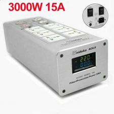3000W 15A Advanced Audio Power Purifier Filter AC Power Socket Dual Display US