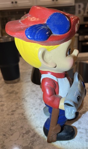Smiley Fisherman Boy Atlantic Mold Vintage 11”Ceramic Figurine Hand Painted 1977 - Picture 5 of 14